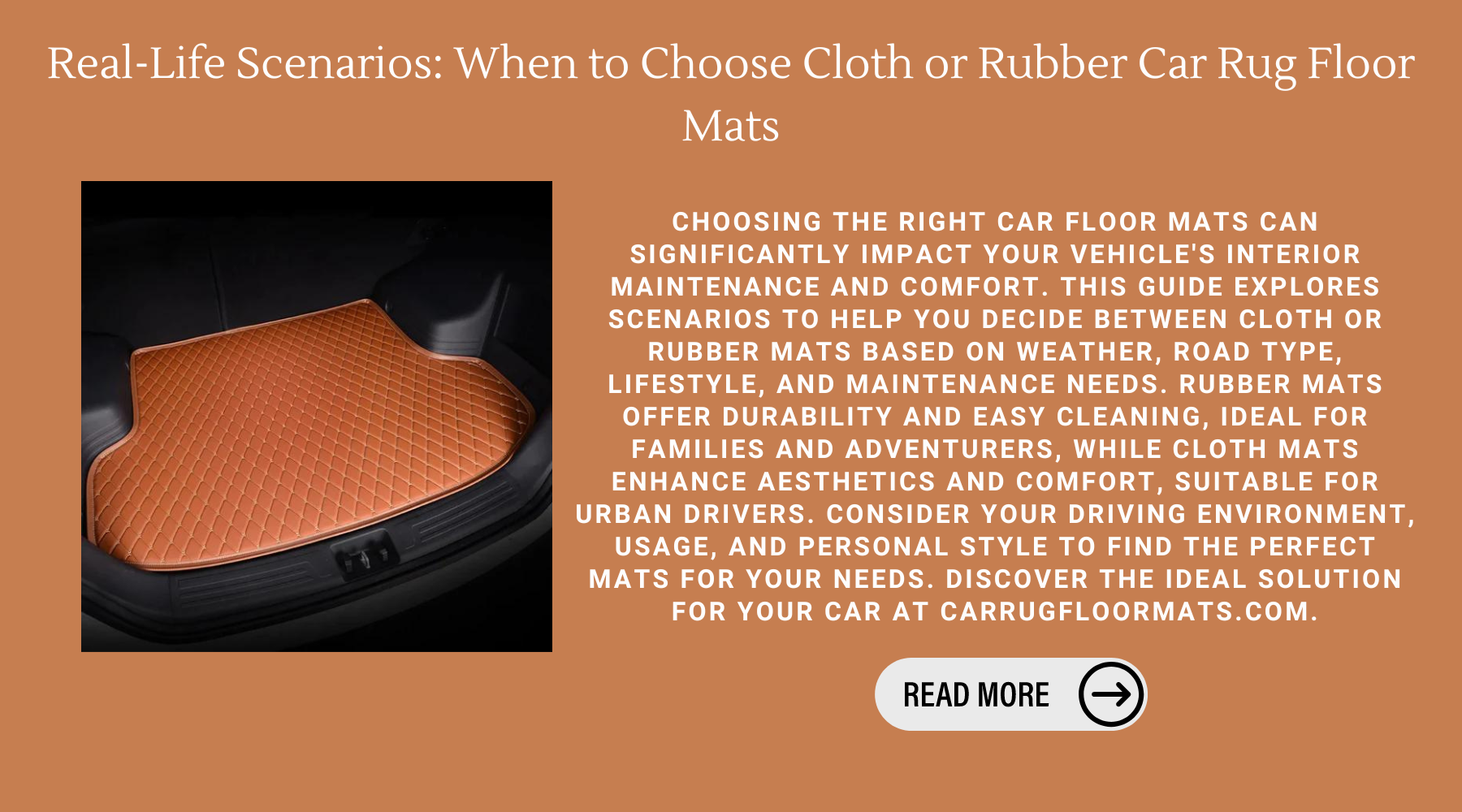 Real-Life Scenarios: When to Choose Cloth or Rubber Car Rug Floor Mats-Car Rug Floor Mats