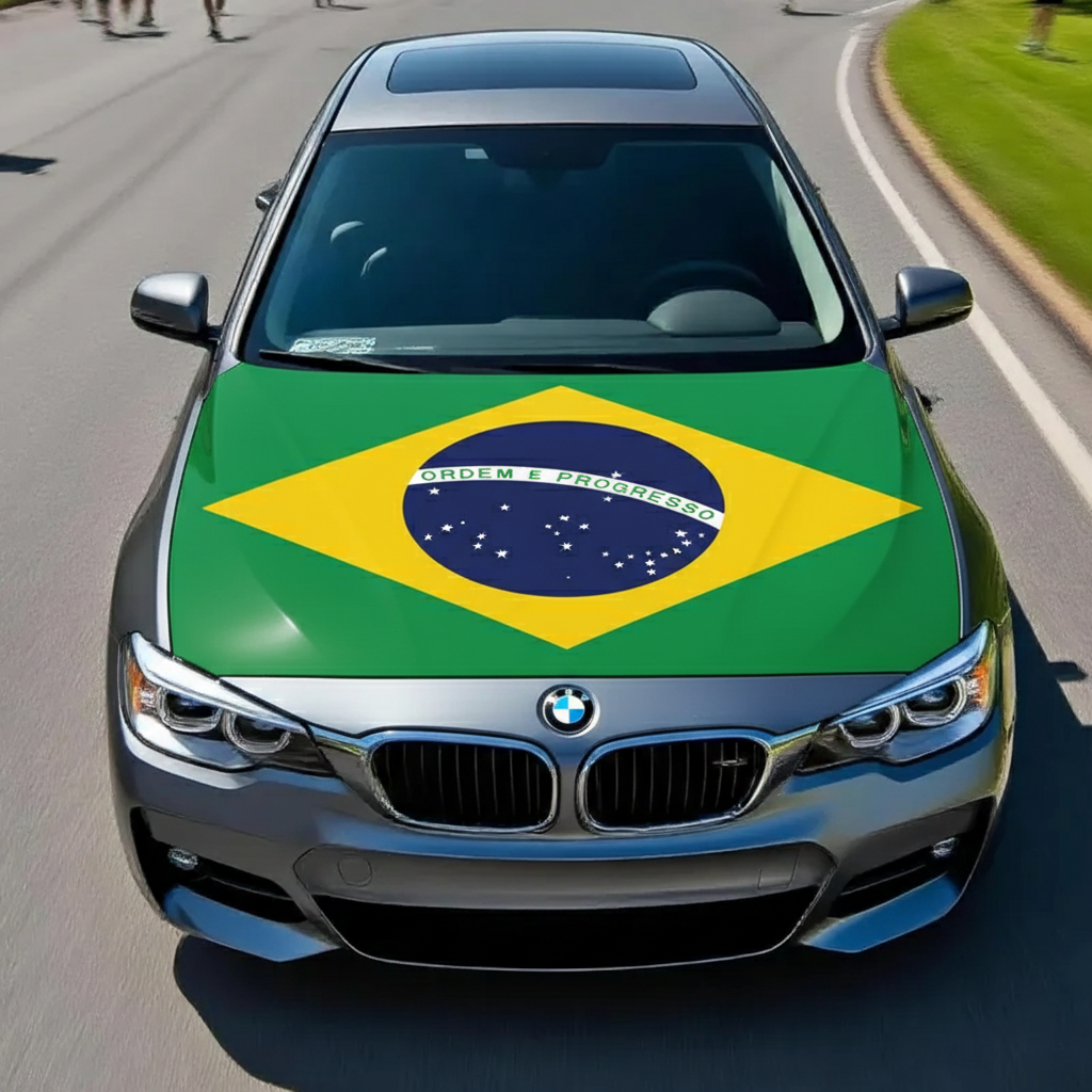 Official FIFA 2026 Brazil Flag Car Hood Cover
