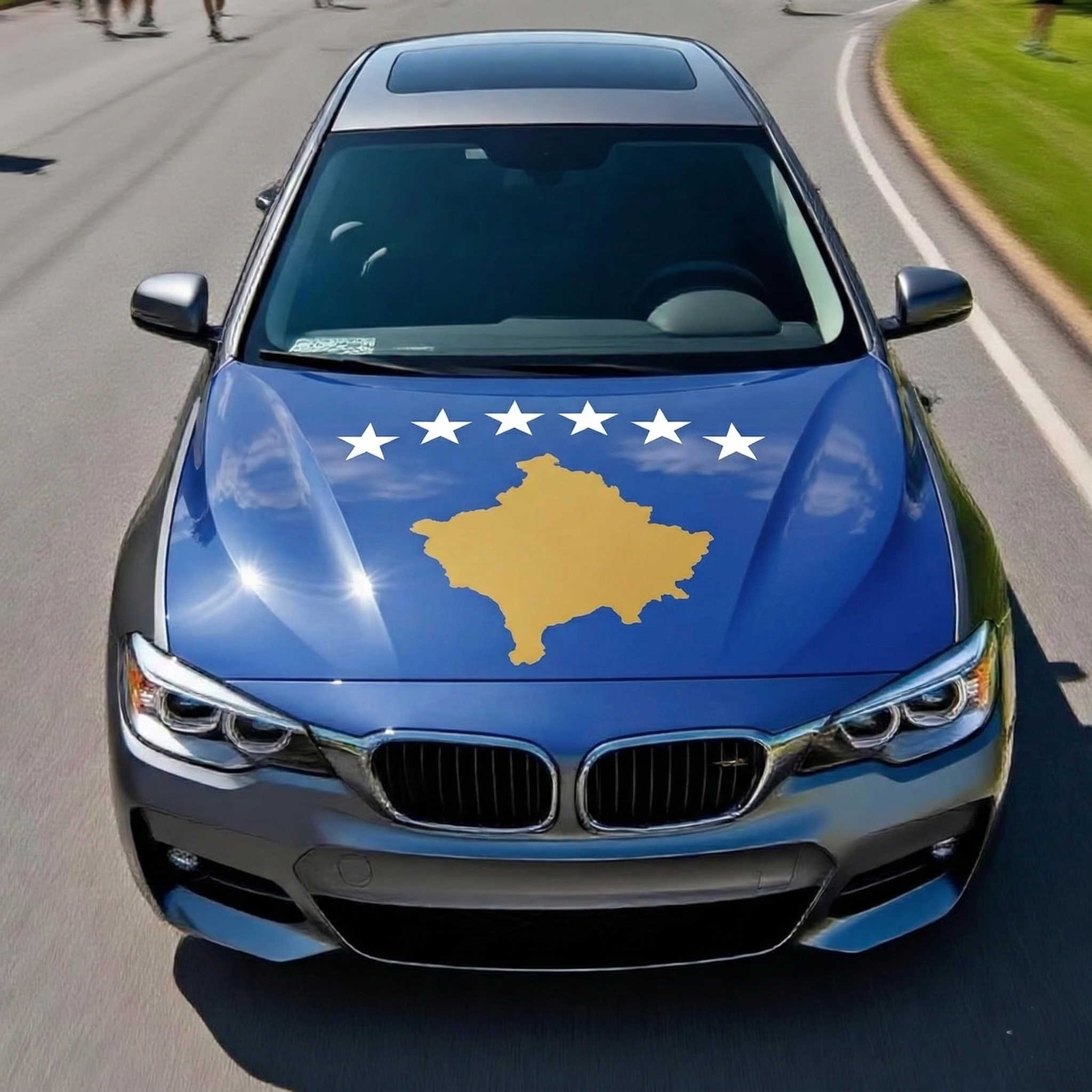 Official FIFA 2026 Kosovo Flag Car Hood Cover