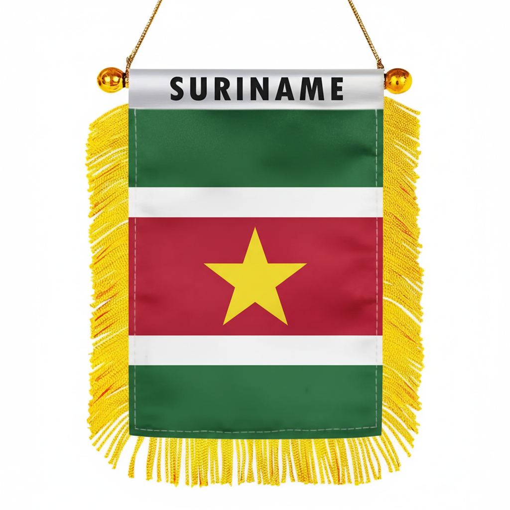 Official FIFA 2026 Suriname Car Window Mini Decorative Flag
