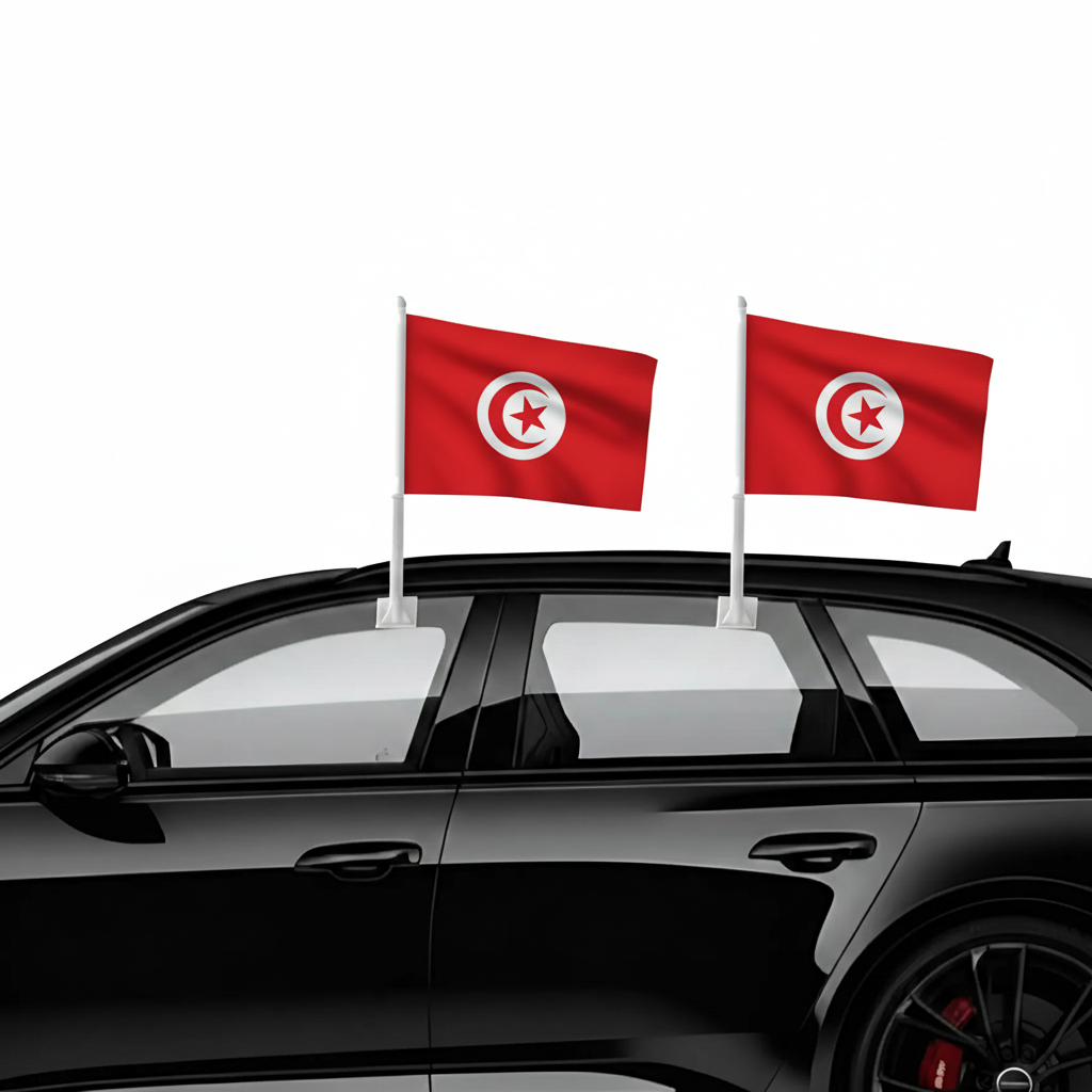 Official FIFA 2026 Tunisia Car Flag