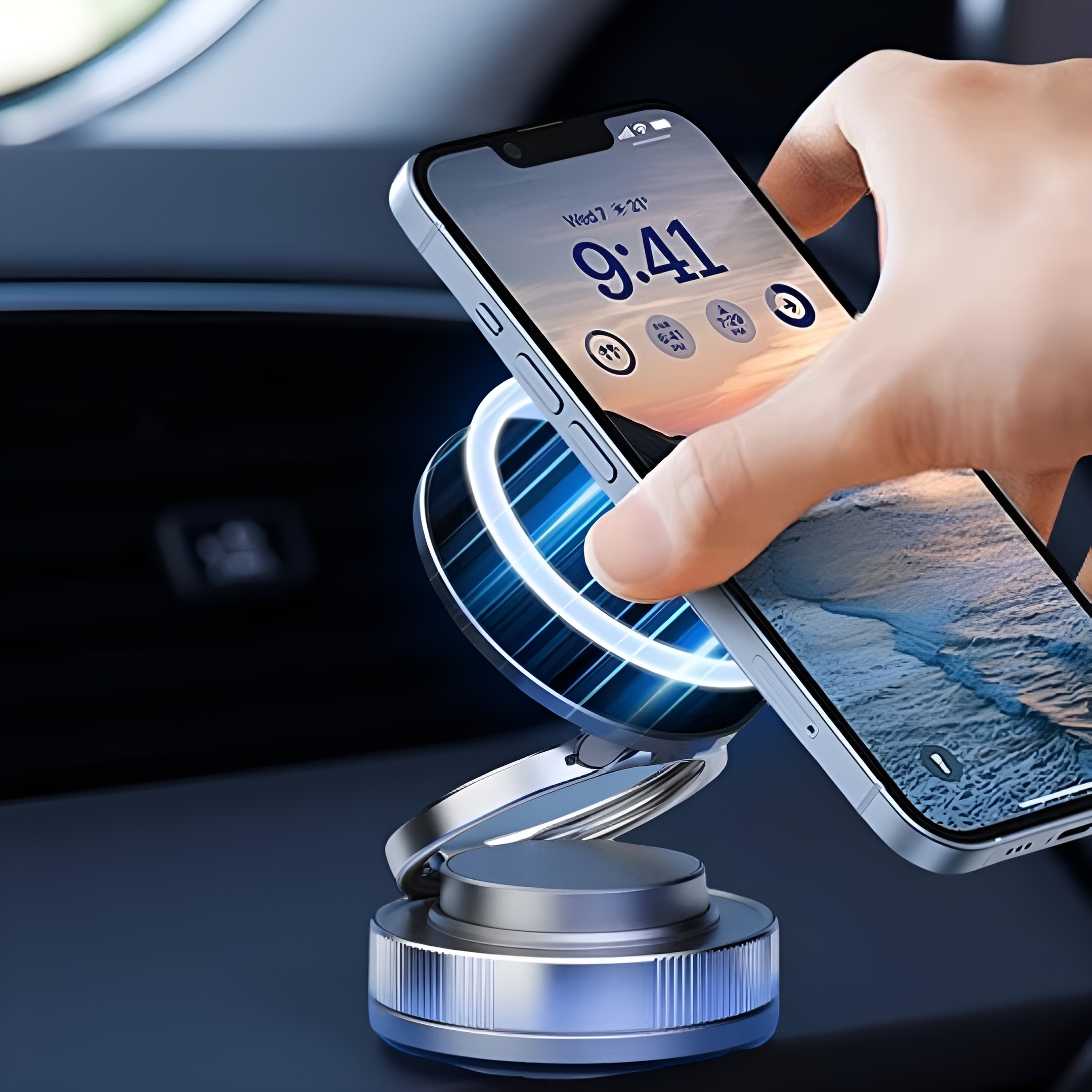 Title: Magnetic Suction Phone Mount