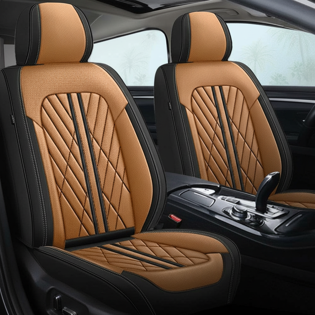 Ultra Car Seat Covers With Leather Design And Airbag Compatibility For Cars