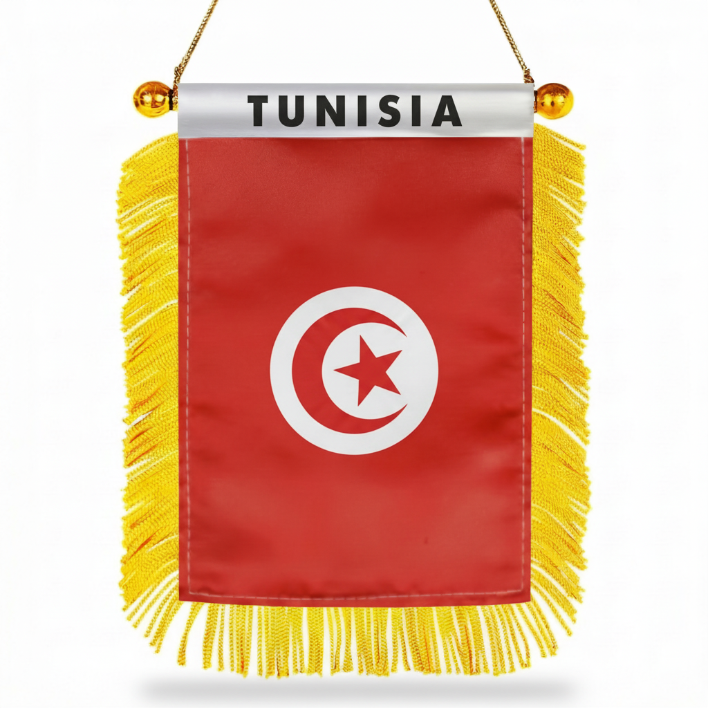 Official FIFA 2026 Tunisia Car Window Mini Decorative Flag