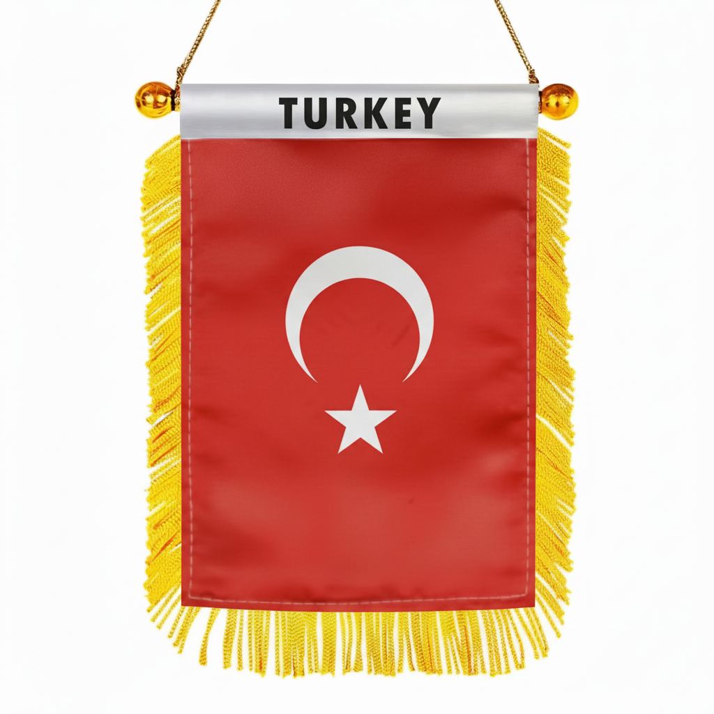 Official FIFA 2026 Turkey Car Window Mini Decorative Flag