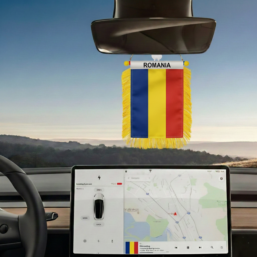 Official FIFA 2026 Romania Car Window Mini Decorative Flag