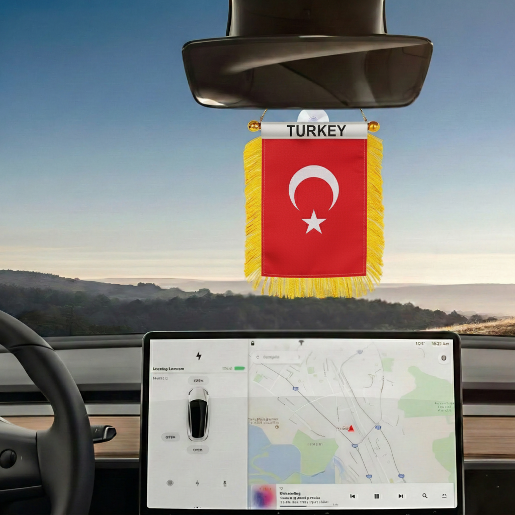 Official FIFA 2026 Turkey Car Window Mini Decorative Flag