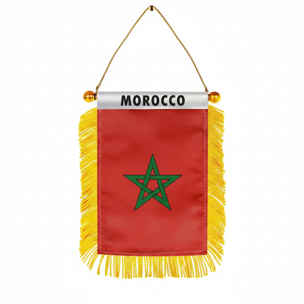 Official FIFA 2026 Morocco Car Window Mini Decorative Flag