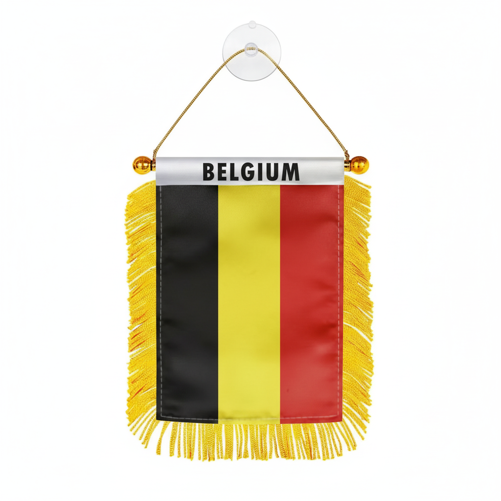 Official FIFA 2026 Belgium Car Window Mini Decorative Flag