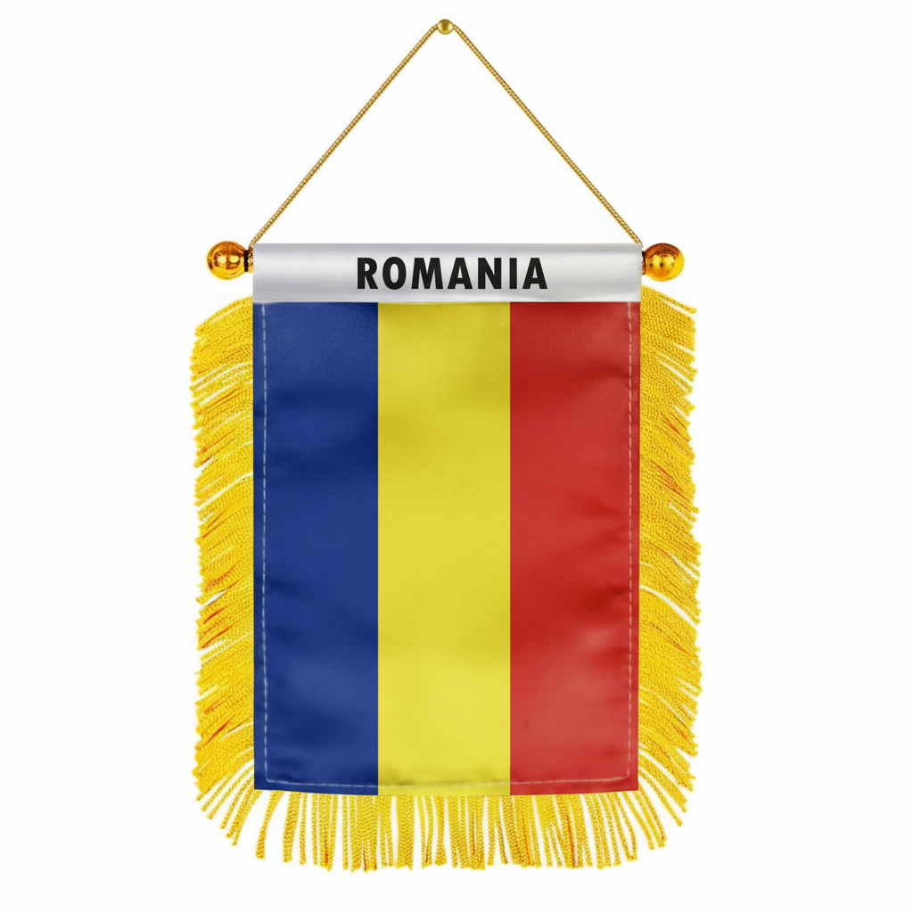 Official FIFA 2026 Romania Car Window Mini Decorative Flag