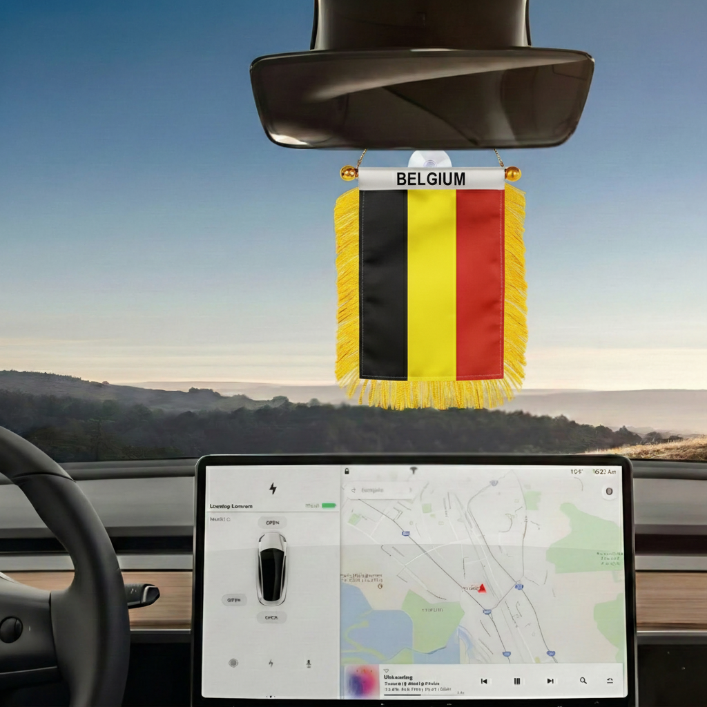 Official FIFA 2026 Belgium Car Window Mini Decorative Flag