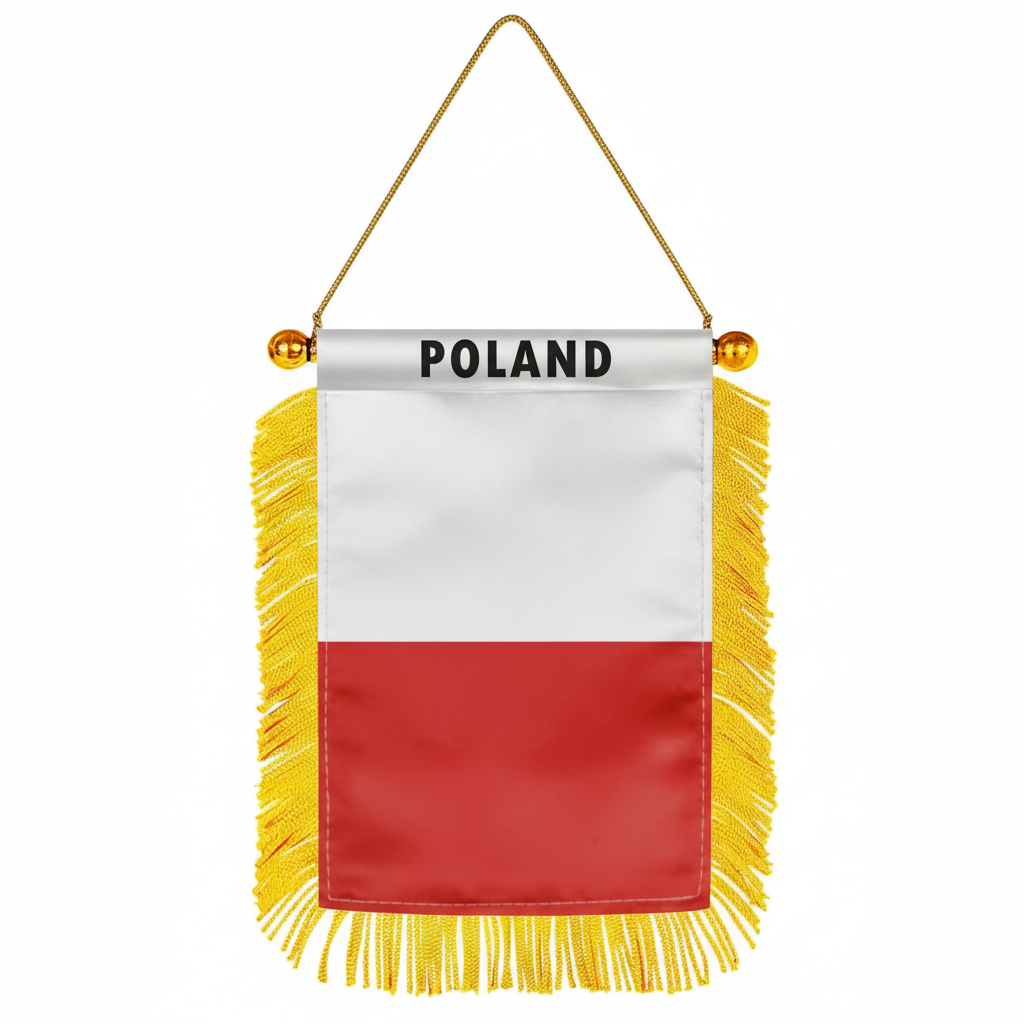 Official FIFA 2026 Poland Car Window Mini Decorative Flag