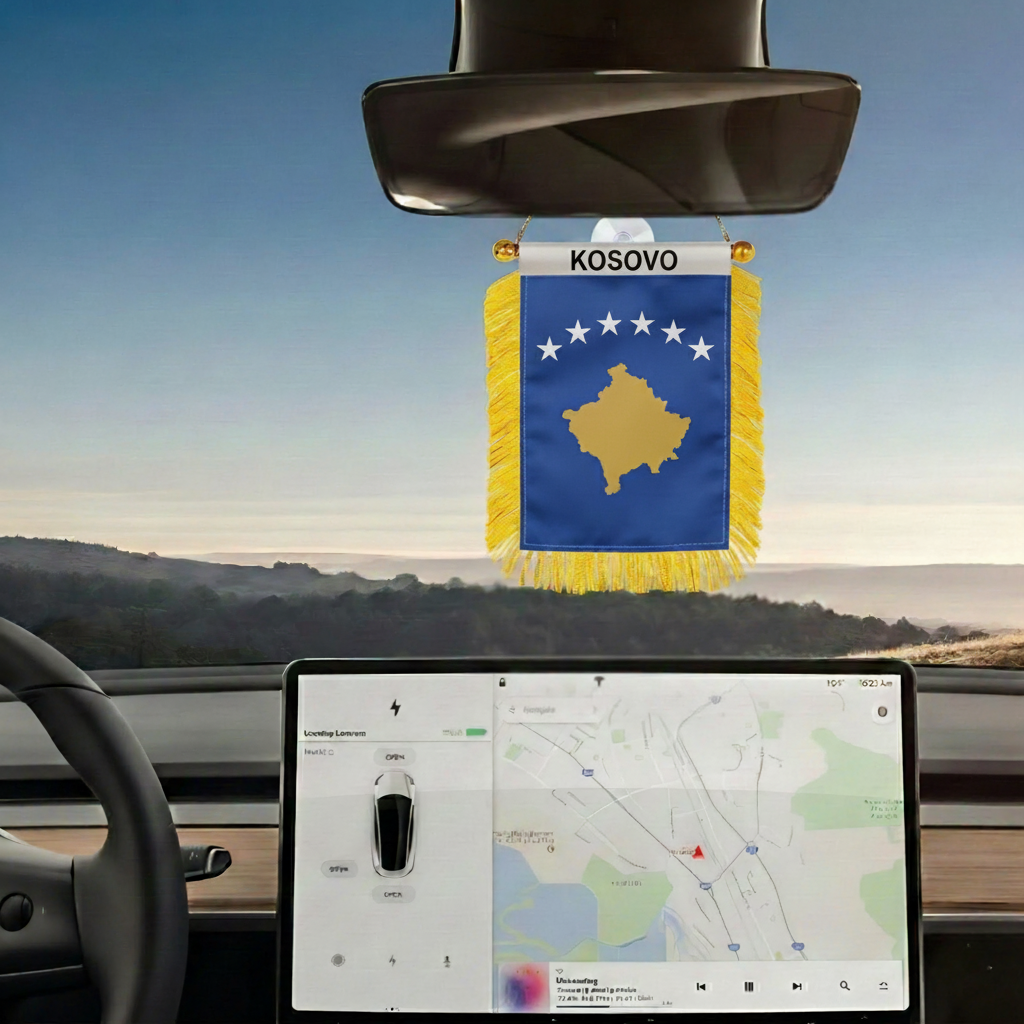 Official FIFA 2026 Kosovo Car Window Mini Decorative Flag