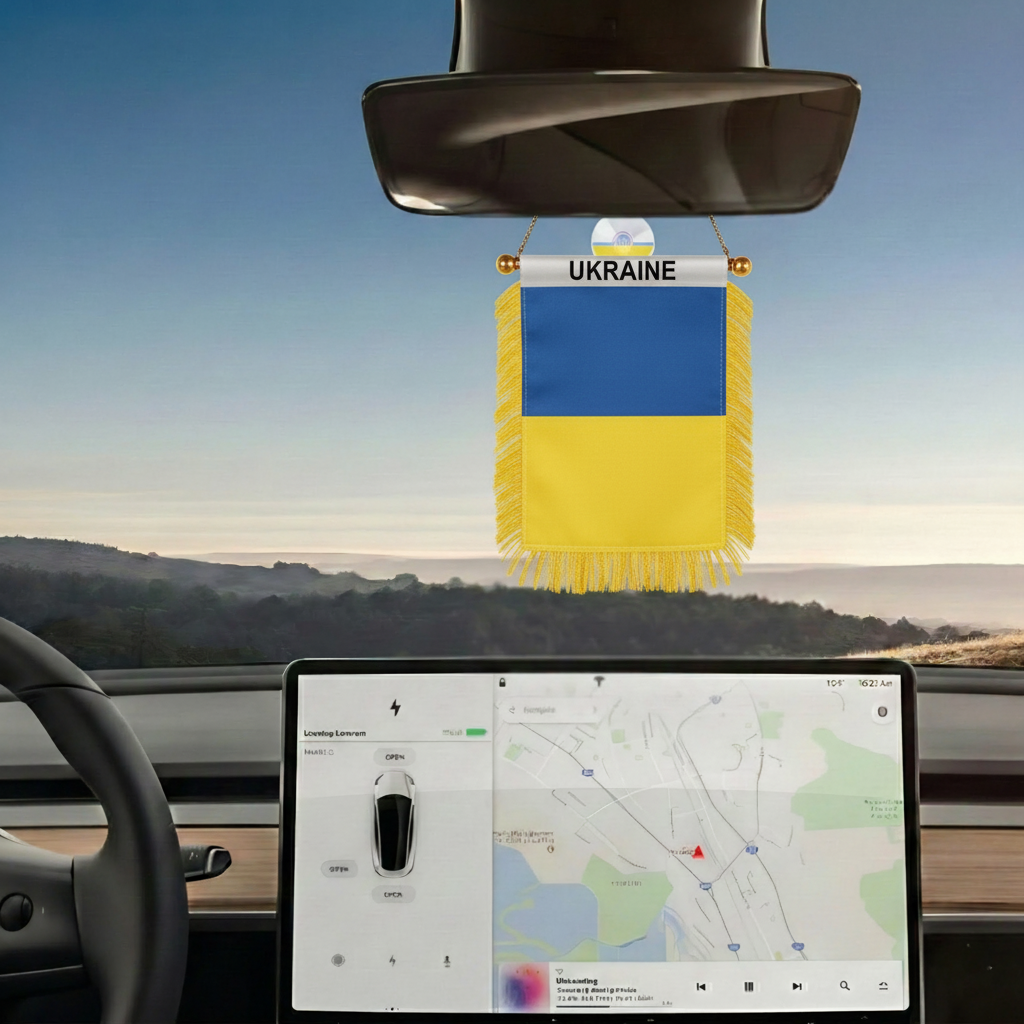 Official FIFA 2026 Ukraine Car Window Mini Decorative Flag