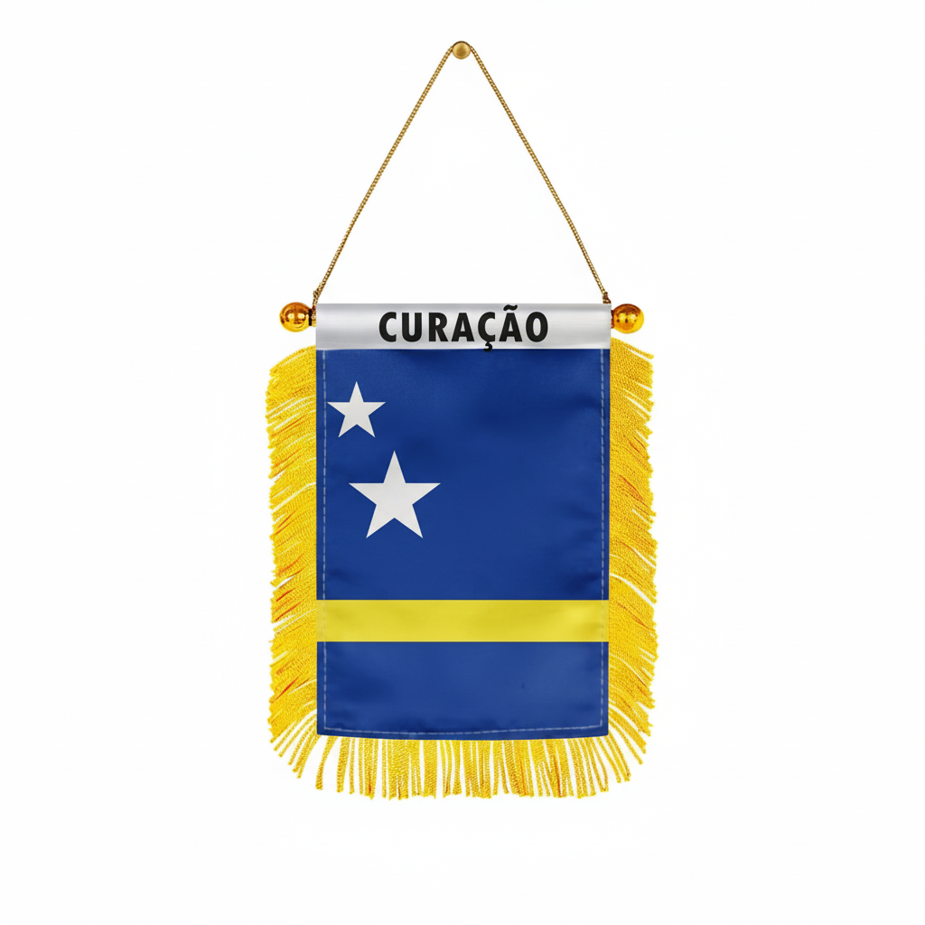 Official FIFA 2026 Curaçao Car Window Mini Decorative Flag