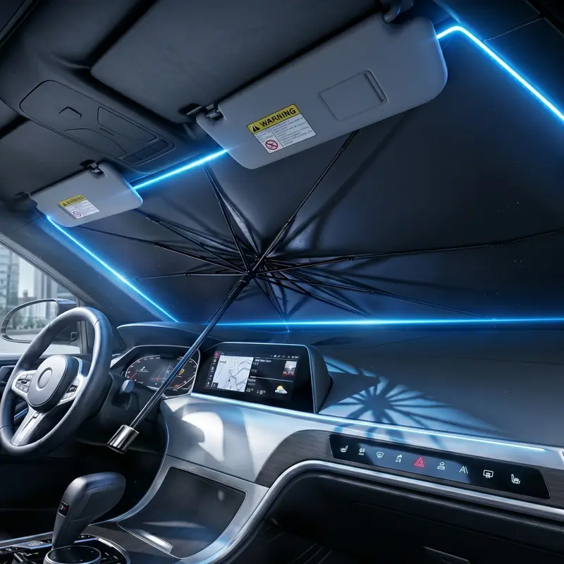 Foldable Car Windshield Sunshade Cooling Umbrella Accessory