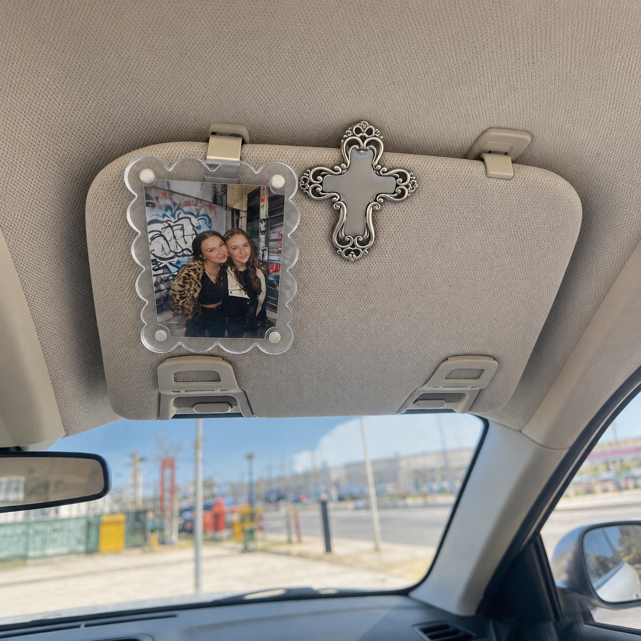 Magnetic Car Sun Visor Photo Frame And Acrylic Fridge Magnet Decor