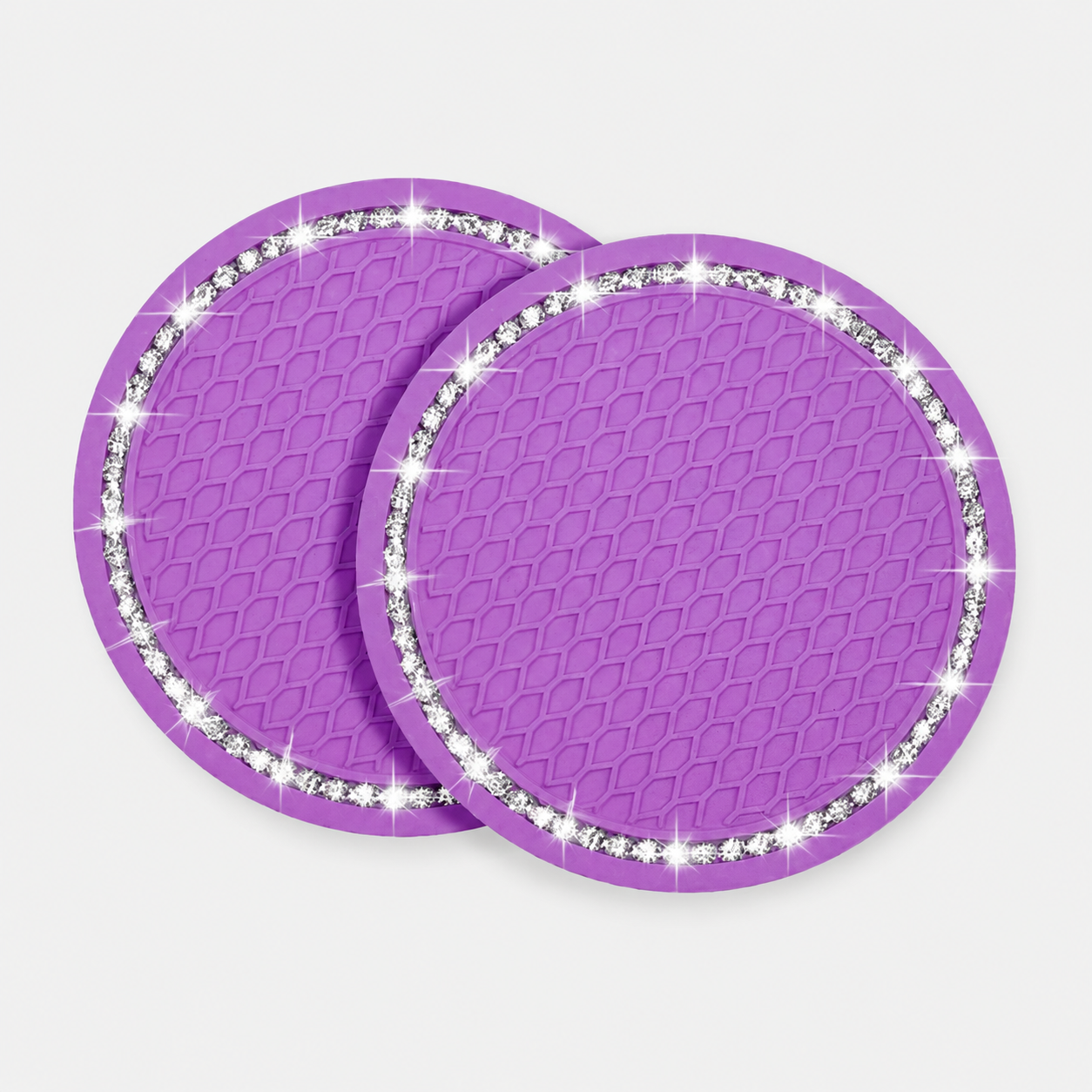 Anti Slip Silicone Car Cup Holder Insert Coasters With Rhinestones