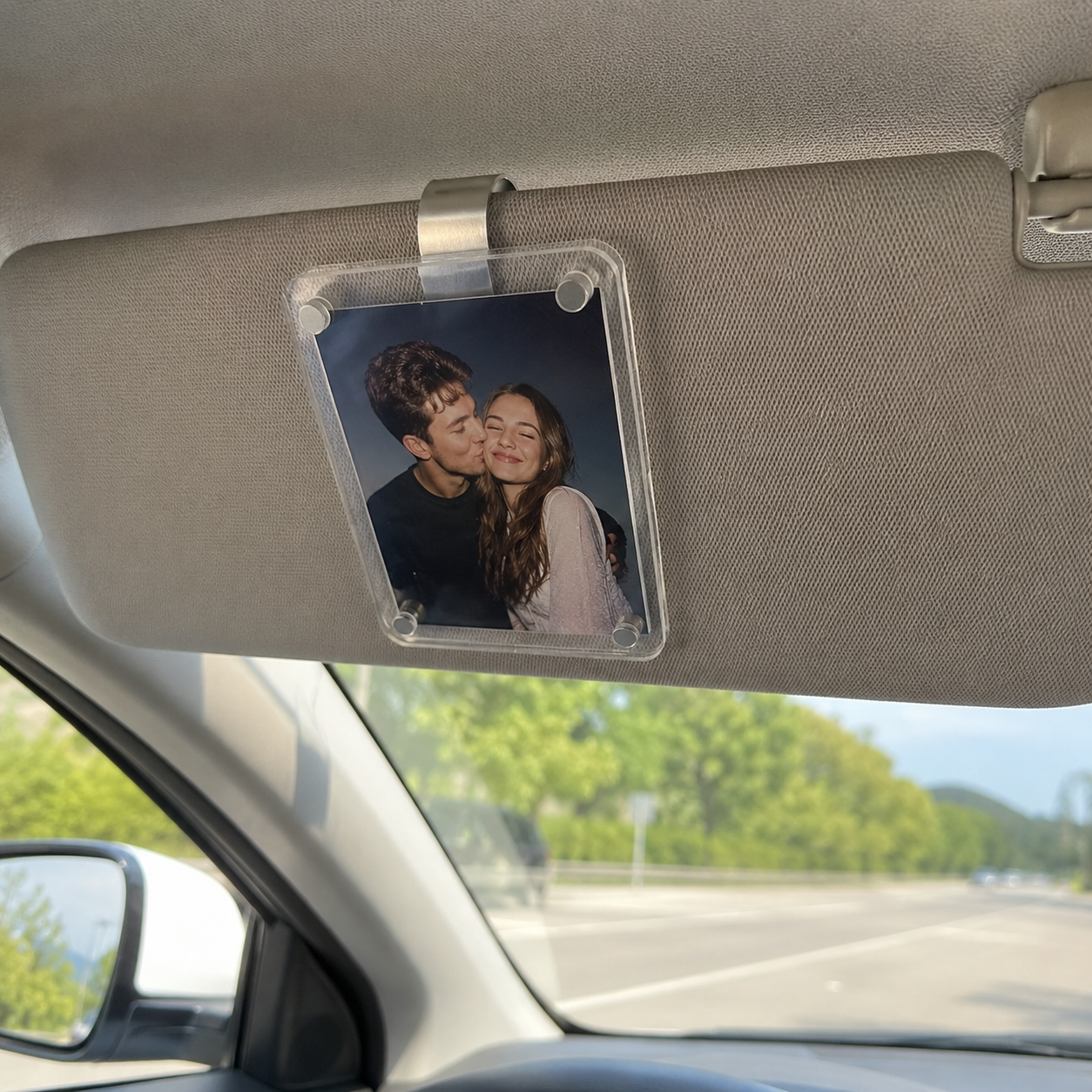 Magnetic Car Sun Visor Photo Frame And Acrylic Fridge Magnet Decor