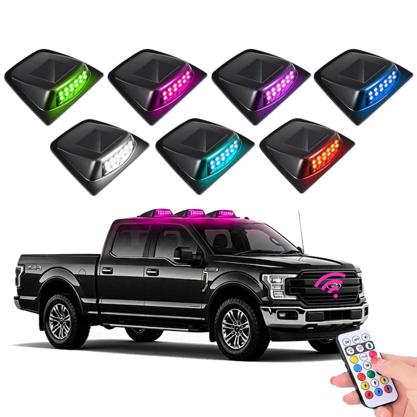 Wireless Solar RGB Vehicle Lights With Vibration Sensor And Remote Control