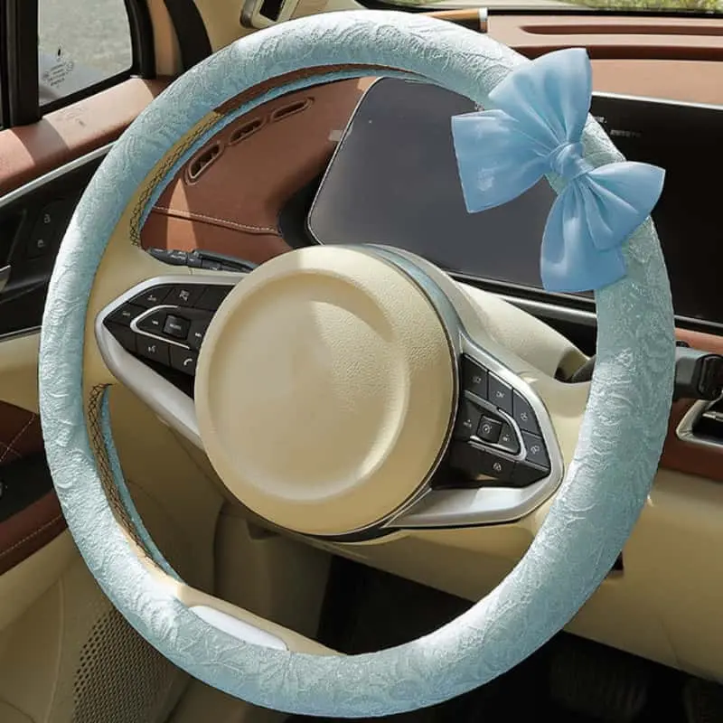 15 Inch Diameter Non Slip Lace Steering Wheel Covers For Cars