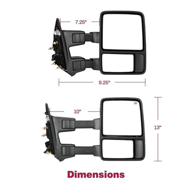 YITAMOTOR Pair Heated Tow Mirrors for 1999-2007 Ford F250 F350 F450 Super Duty Turn Signal