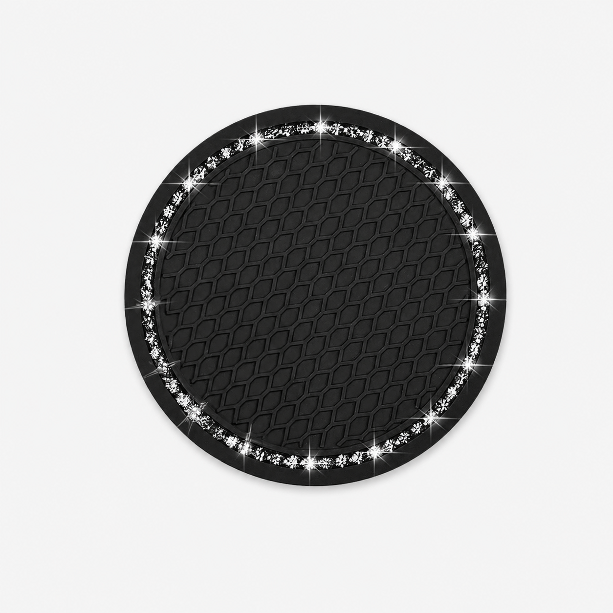 Anti Slip Silicone Car Cup Holder Insert Coasters With Rhinestones