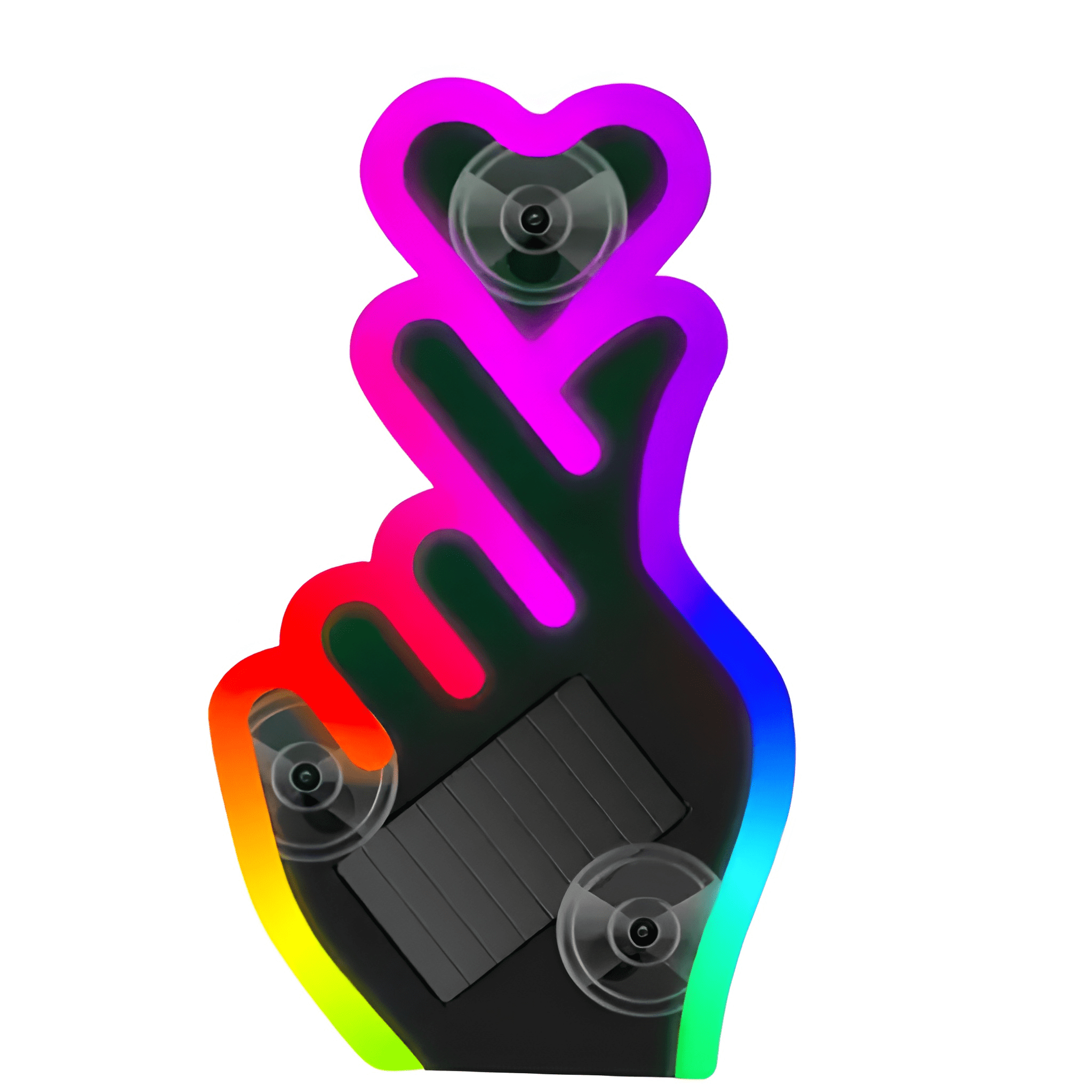 Solar Powered LED Heart Shape C-Pillar Neon Light Eco-Friendly Wireless Car Interior Decor