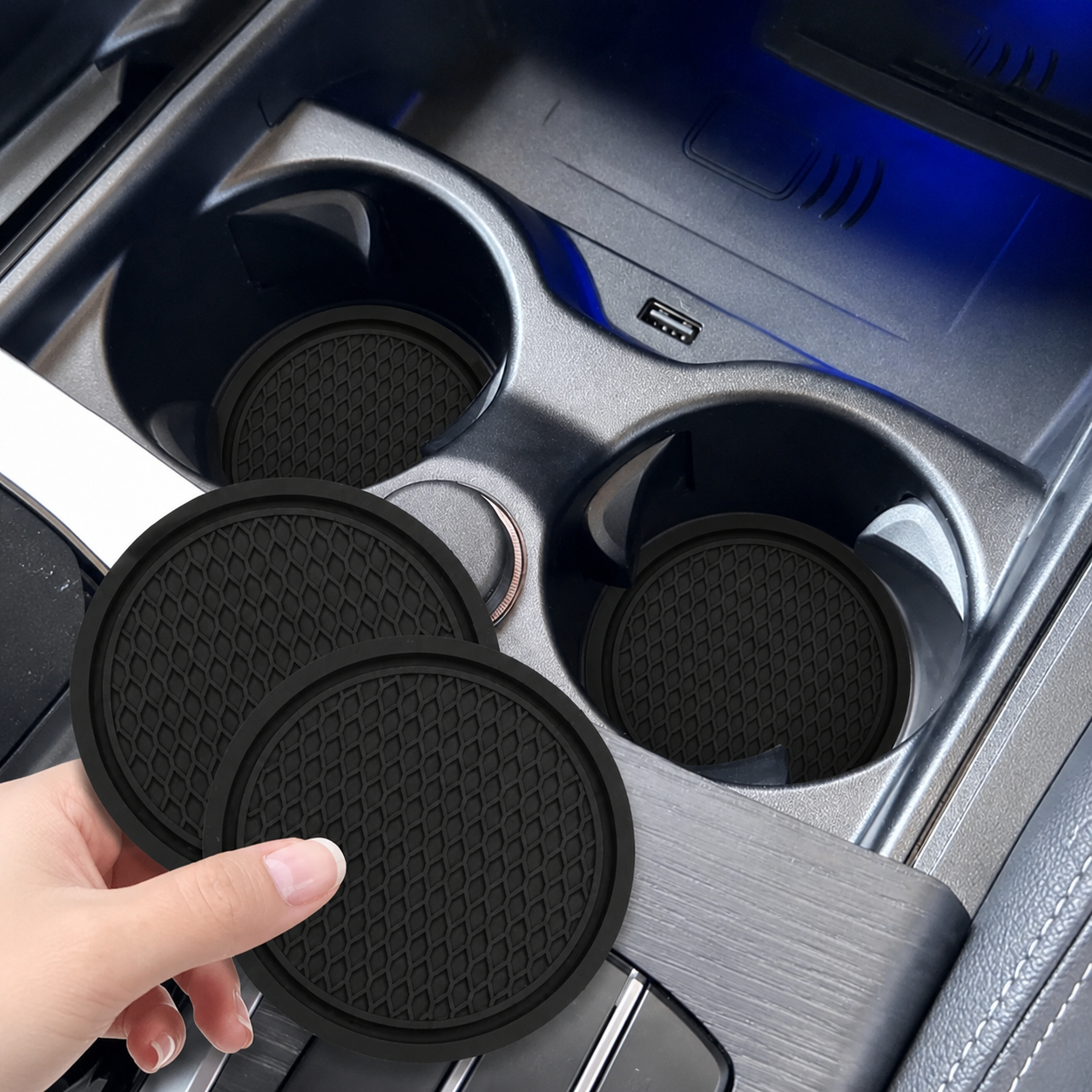 Universal Non Slip Car Cup Holder Coaster Set For Daily Use