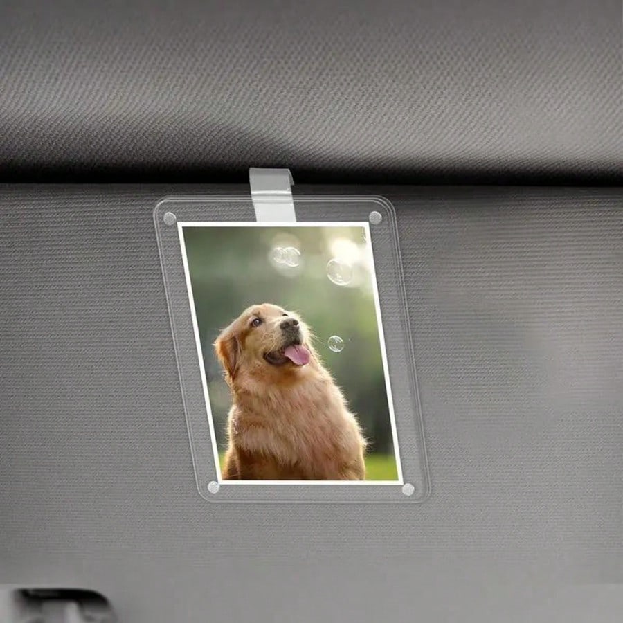 Universal Magnetic Transparent Photo Frame Clip For Car Visor And Refrigerator Display