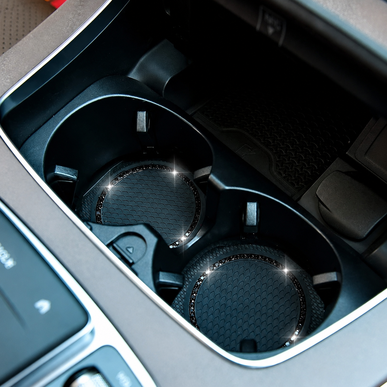 2 Piece Of Honeycomb Embossed Car Cup Holder Coasters