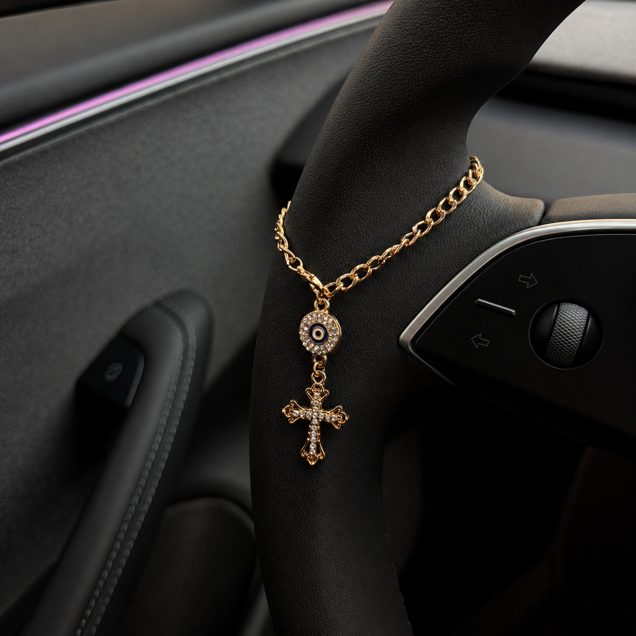 Adjustable Car Steering Wheel Hanging Pendant Ornament For Car Decor