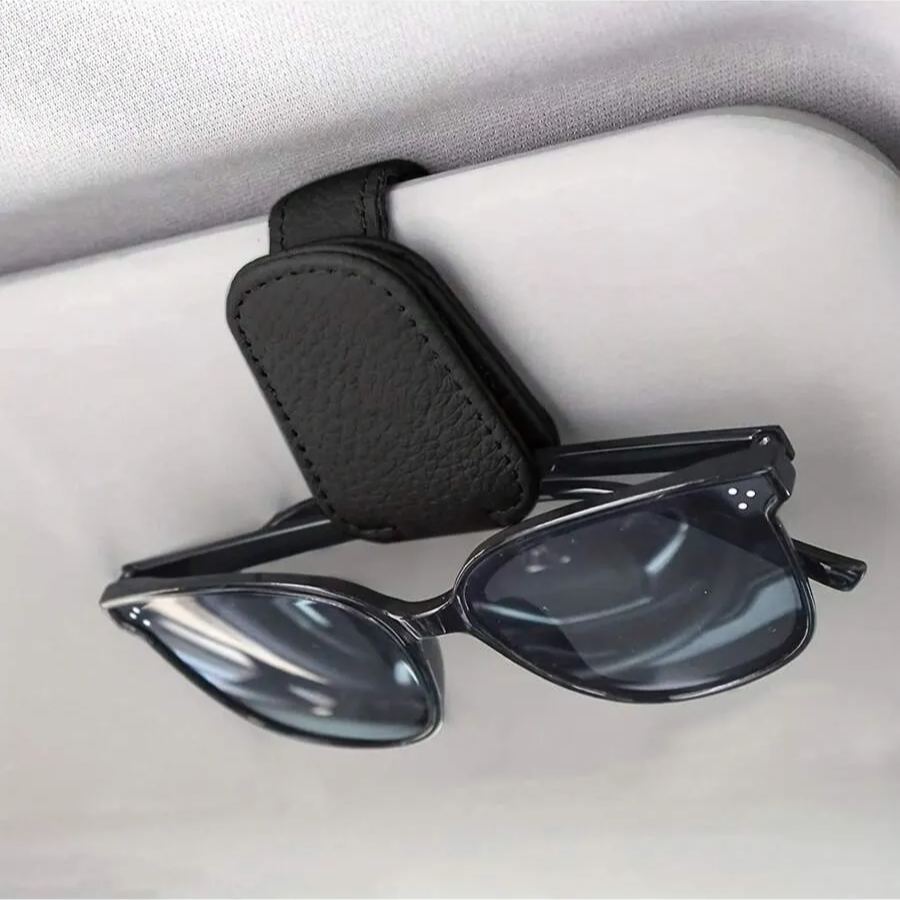 Magnetic Leather Eyeglasses Clip For Car Sun Visor Interior Accessory
