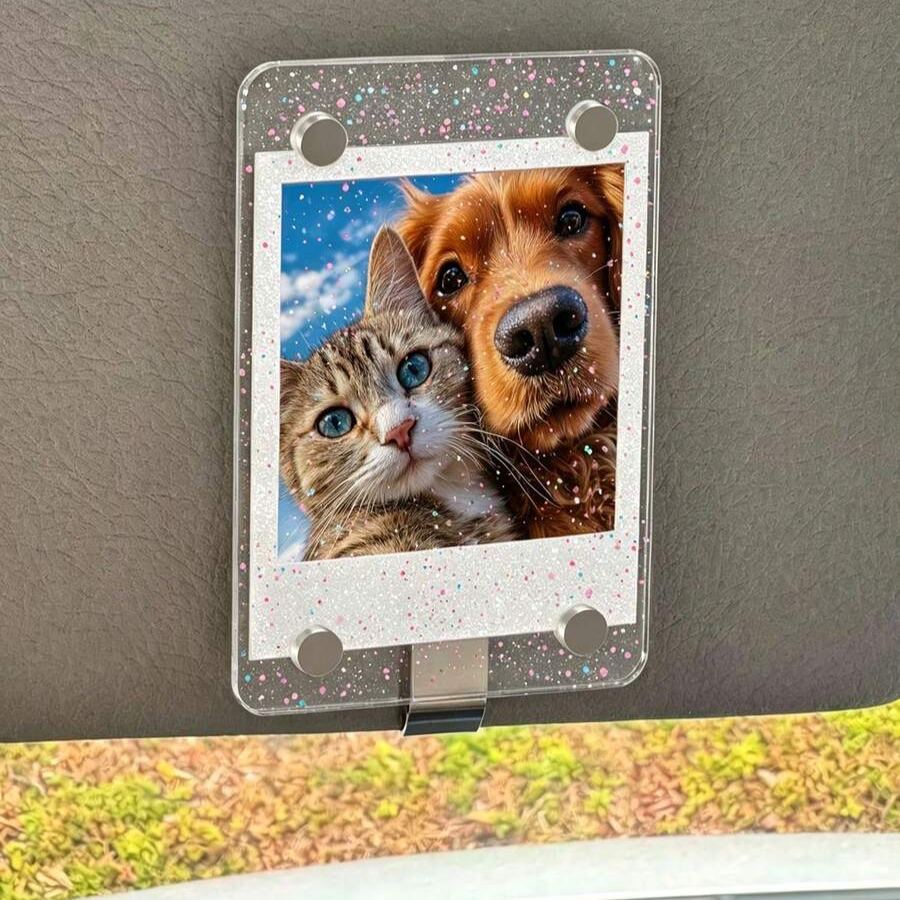 Magnetic Instant Photo Frame Clip Car Sun Visor And Fridge Magnet