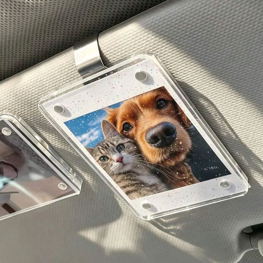Magnetic Instant Photo Frame Clip Car Sun Visor And Fridge Magnet