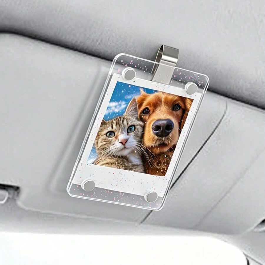 Magnetic Instant Photo Frame Clip Car Sun Visor And Fridge Magnet