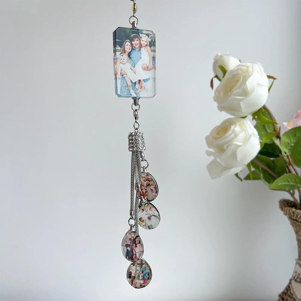 Personalized Crystal Photo Pendant Ornament For Car