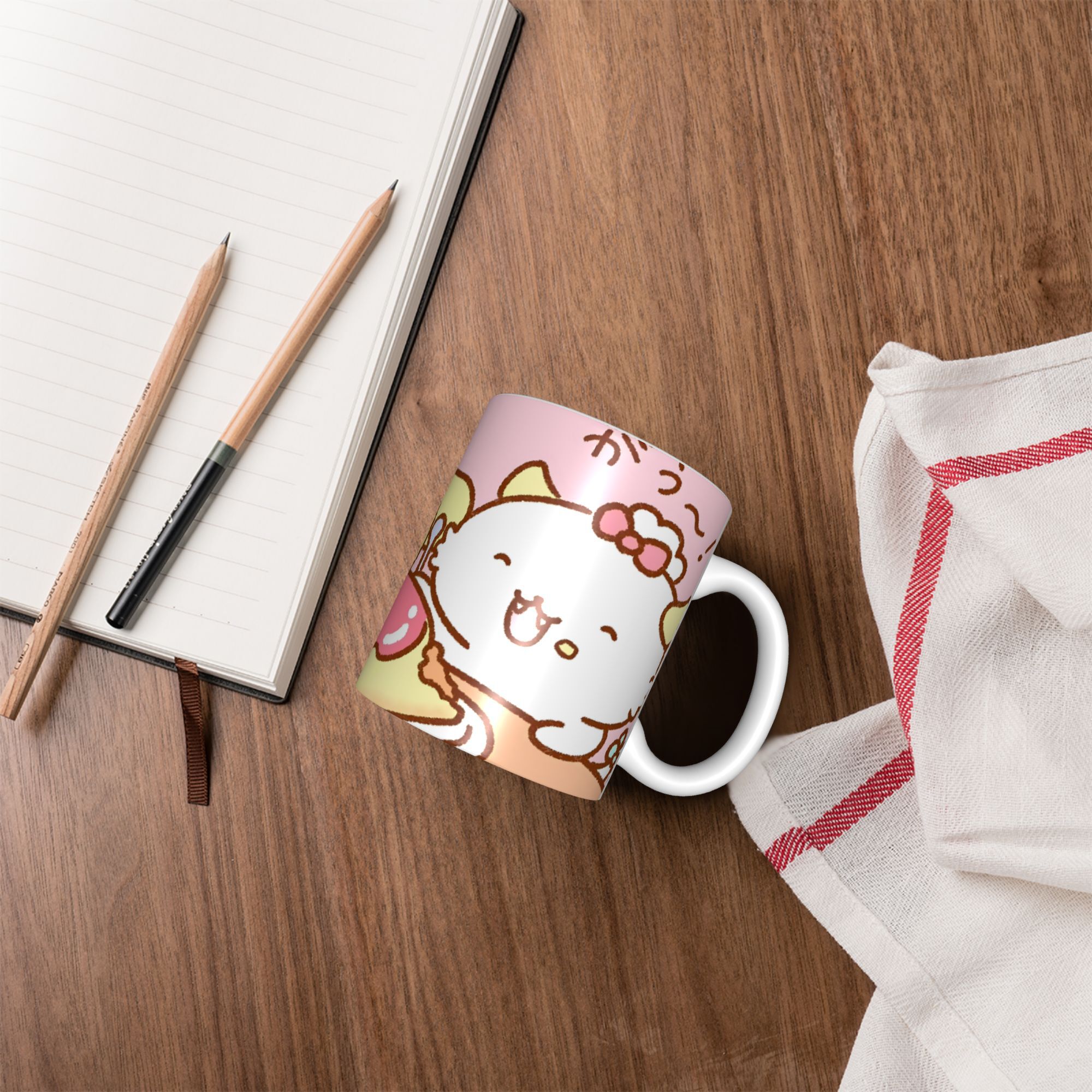  Mouse with Umbrella Music Notes Ceramic Coffee Mug