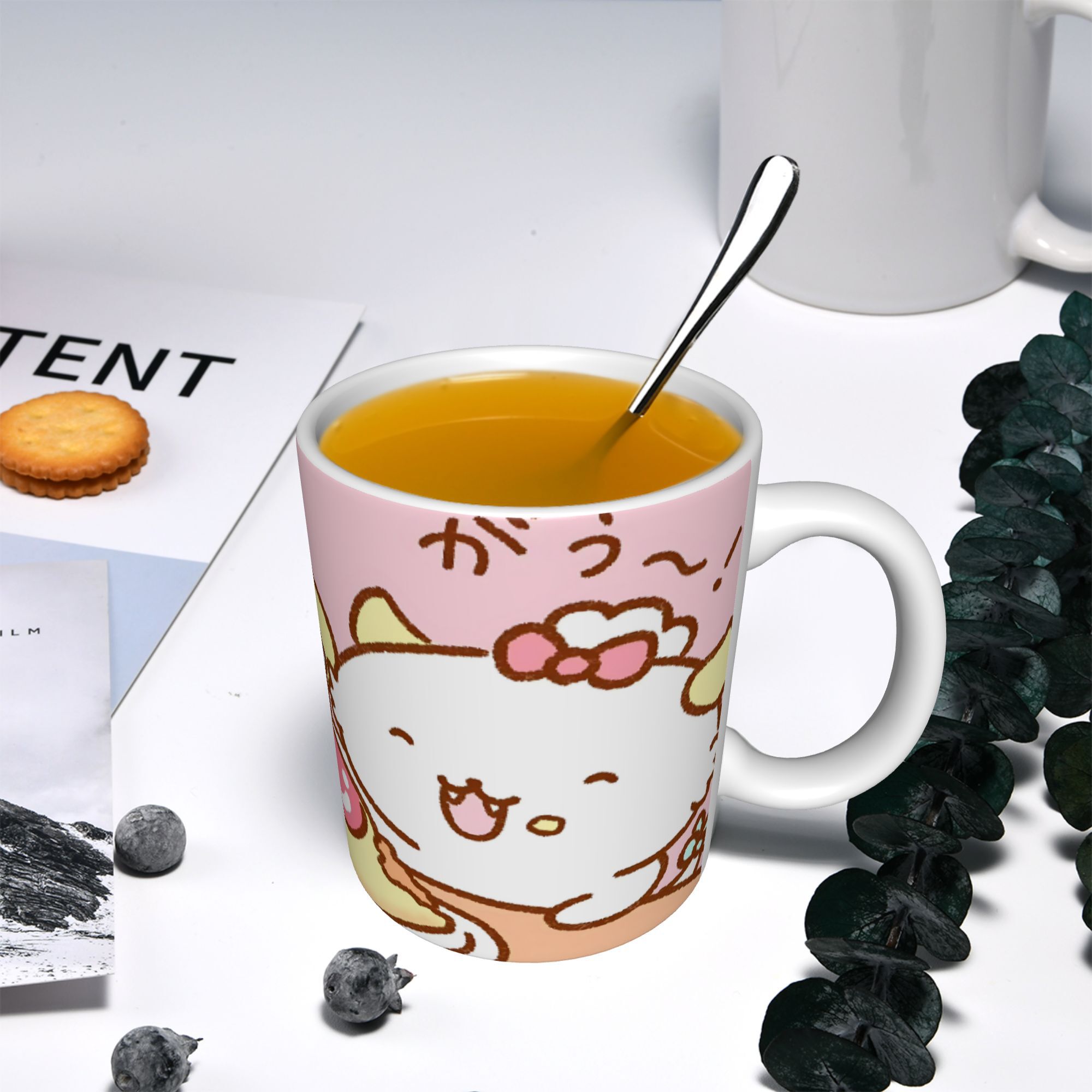  Mouse with Umbrella Music Notes Ceramic Coffee Mug