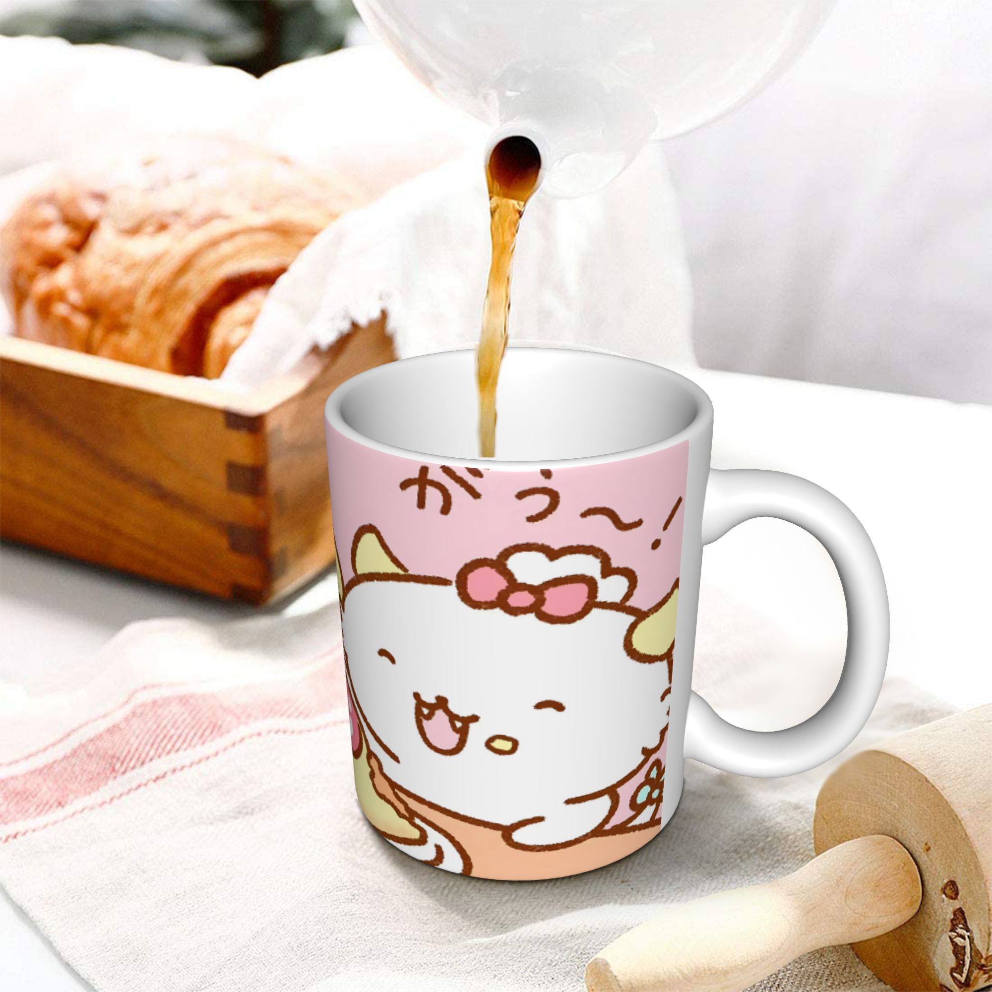  Mouse with Umbrella Music Notes Ceramic Coffee Mug