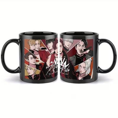 Stray Kids Member Anime Illustration Glossy Ceramic Mug Showcasing Two Sides Of Graphic Design