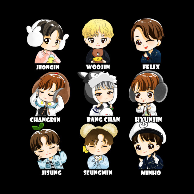 Stray Kids Members Chibi Characters Cartoon Ceramic Mug