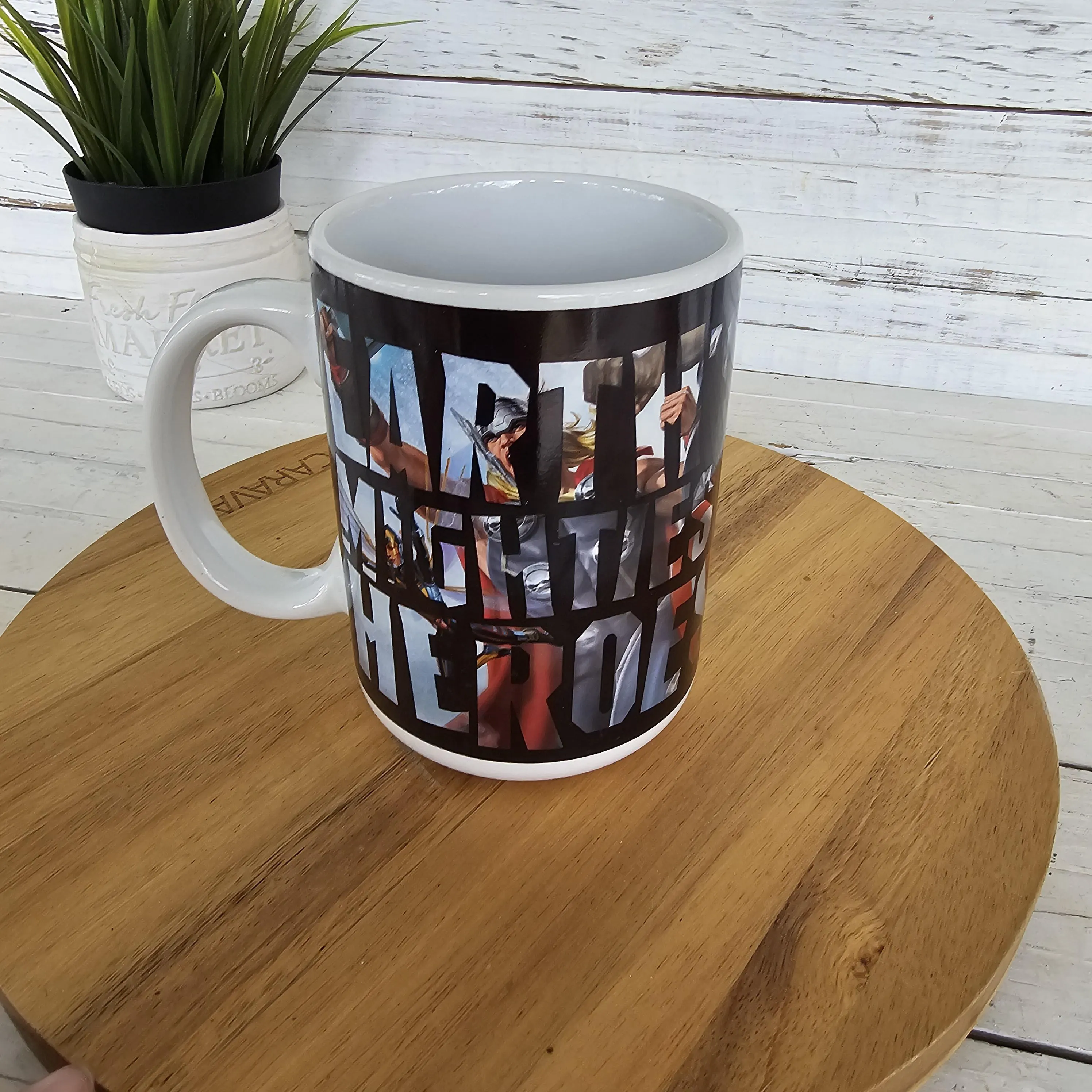 Large Avengers Heroes Comic Text Ceramic Mug