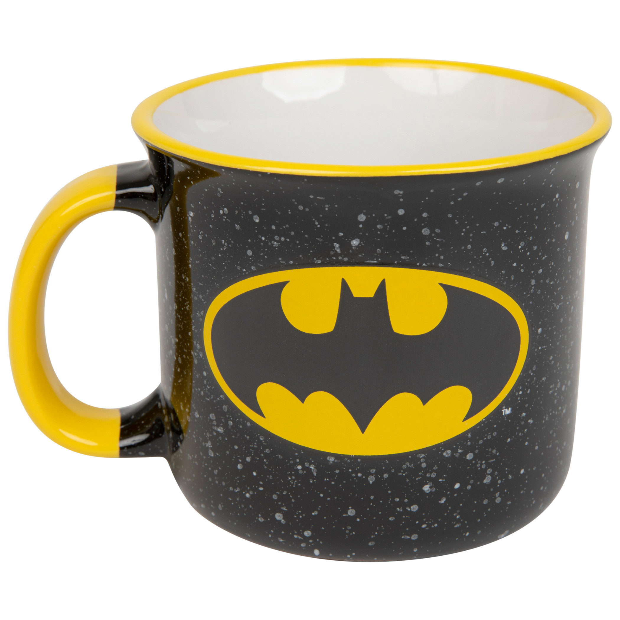 Batman Bat Signal Speckled Ceramic Camper Mug