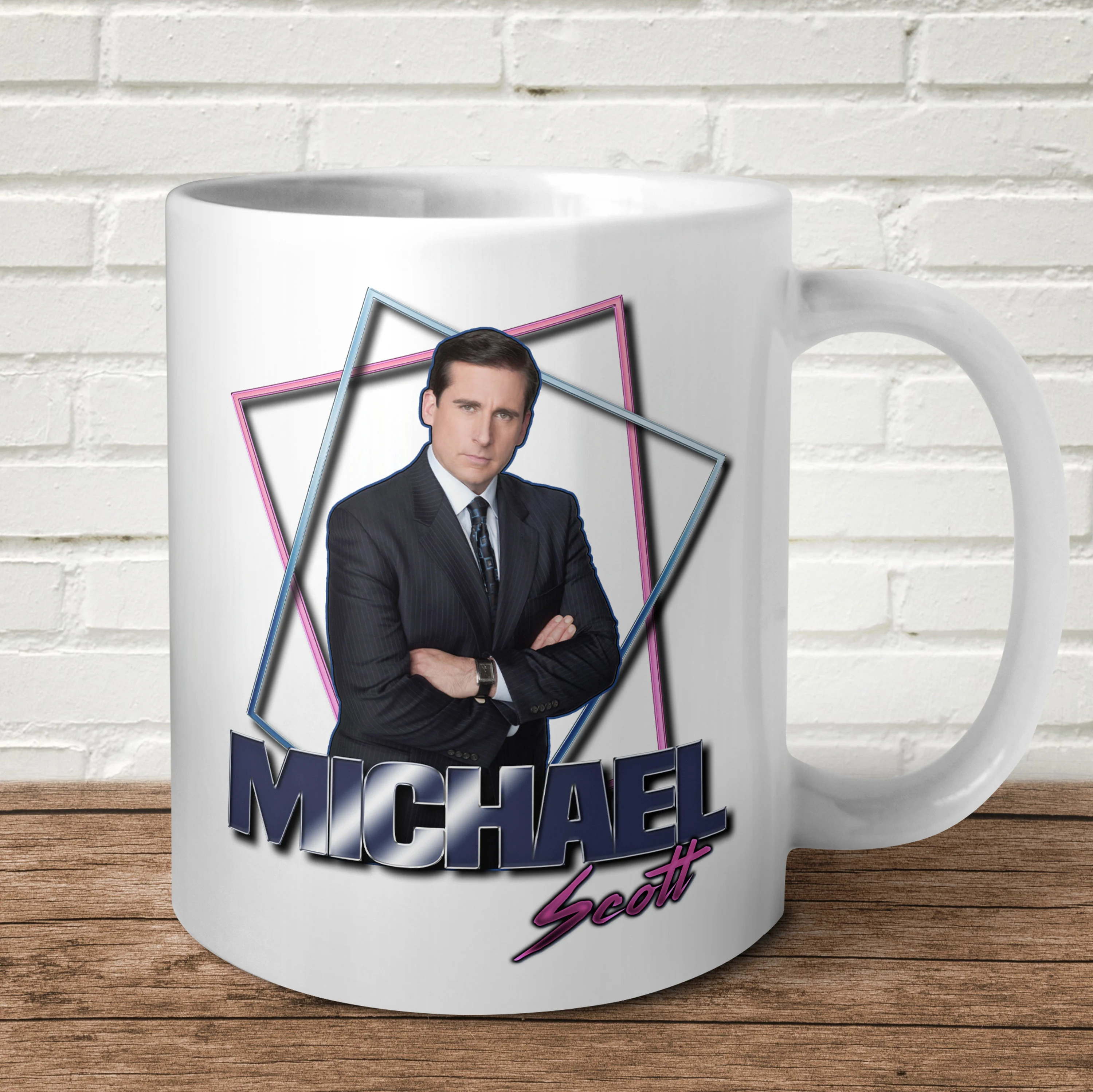 Michael Scott Retro Portrait Ceramic Mug Eleven Ounces