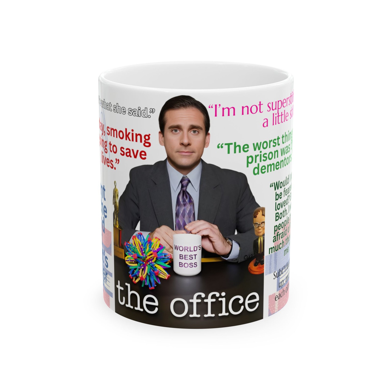 The Office Michael Scott Quotes Ceramic Mug With World Best Boss Theme