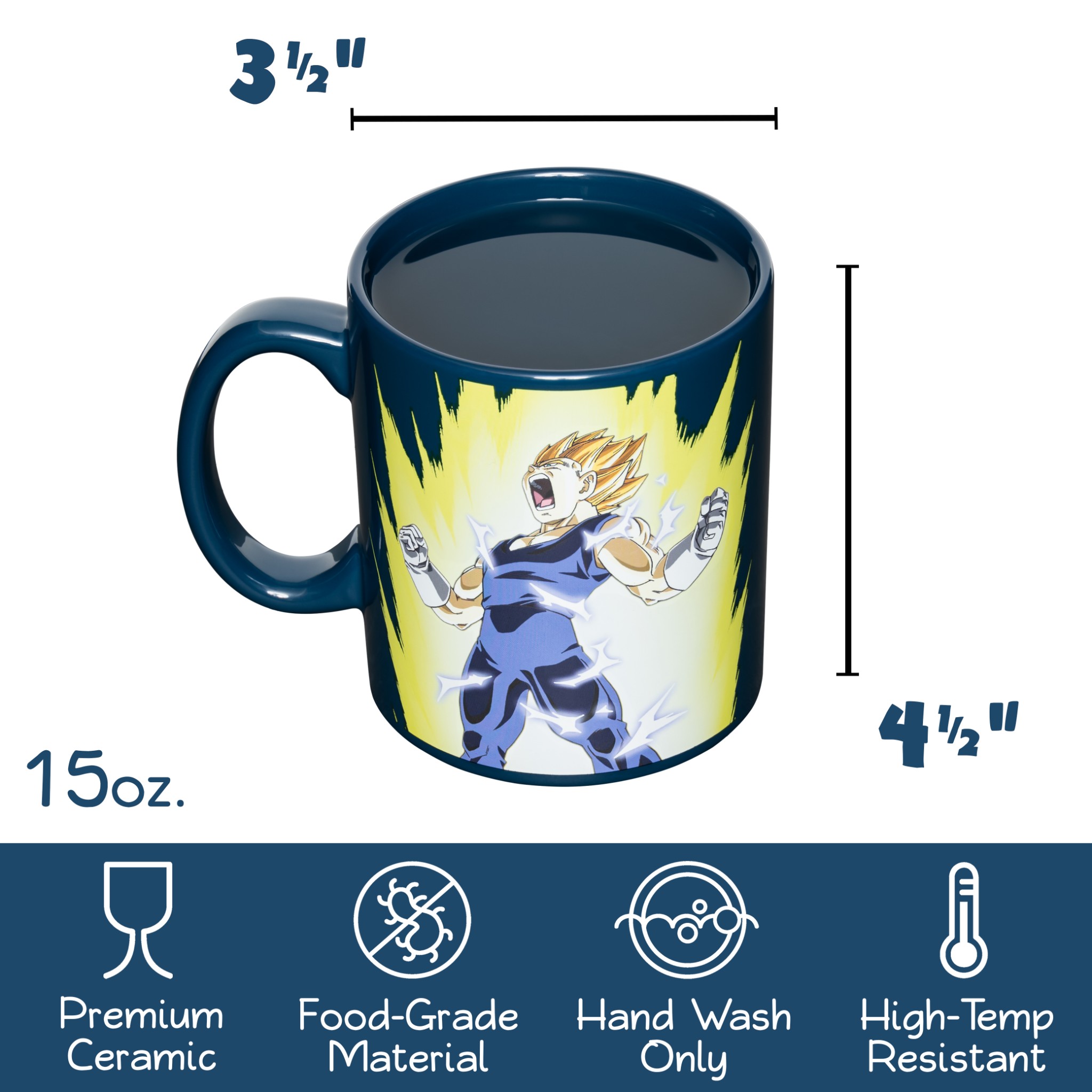 Dragon Ball Z Super Saiyan Vegeta Saiyan Pride 16 oz. Ceramic Coffee Mug
