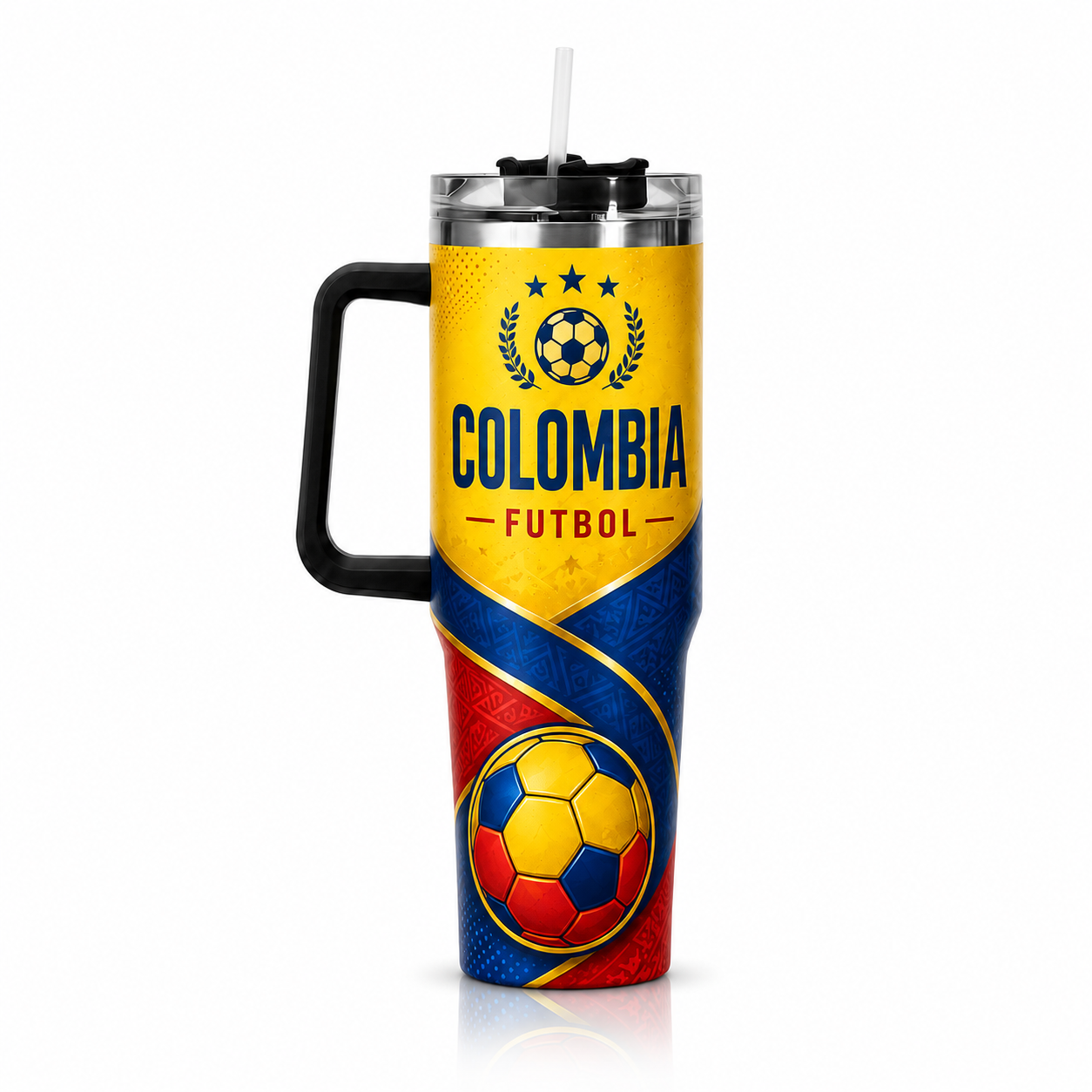 FIFA 2026 Colombia Football Sports All Over Printed 40oz Tumbler With Straw And Lid