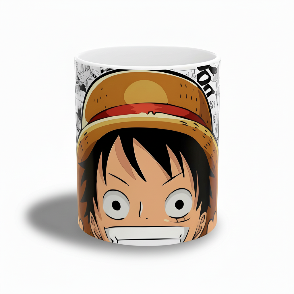Anime Pirate Hat Character Graphic Themed Ceramic Coffee Mug