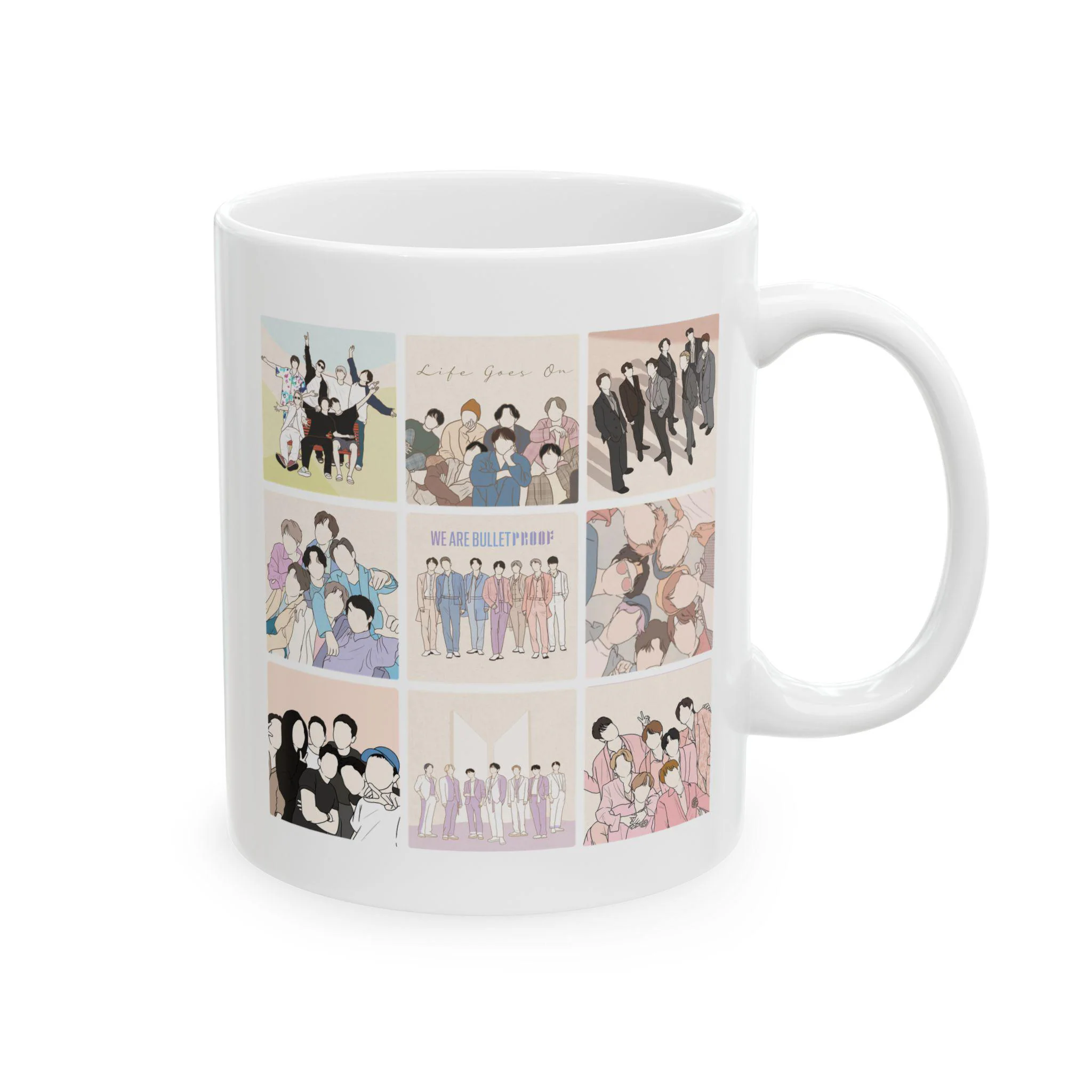 Ceramic Music Fan Collage Coffee Mug